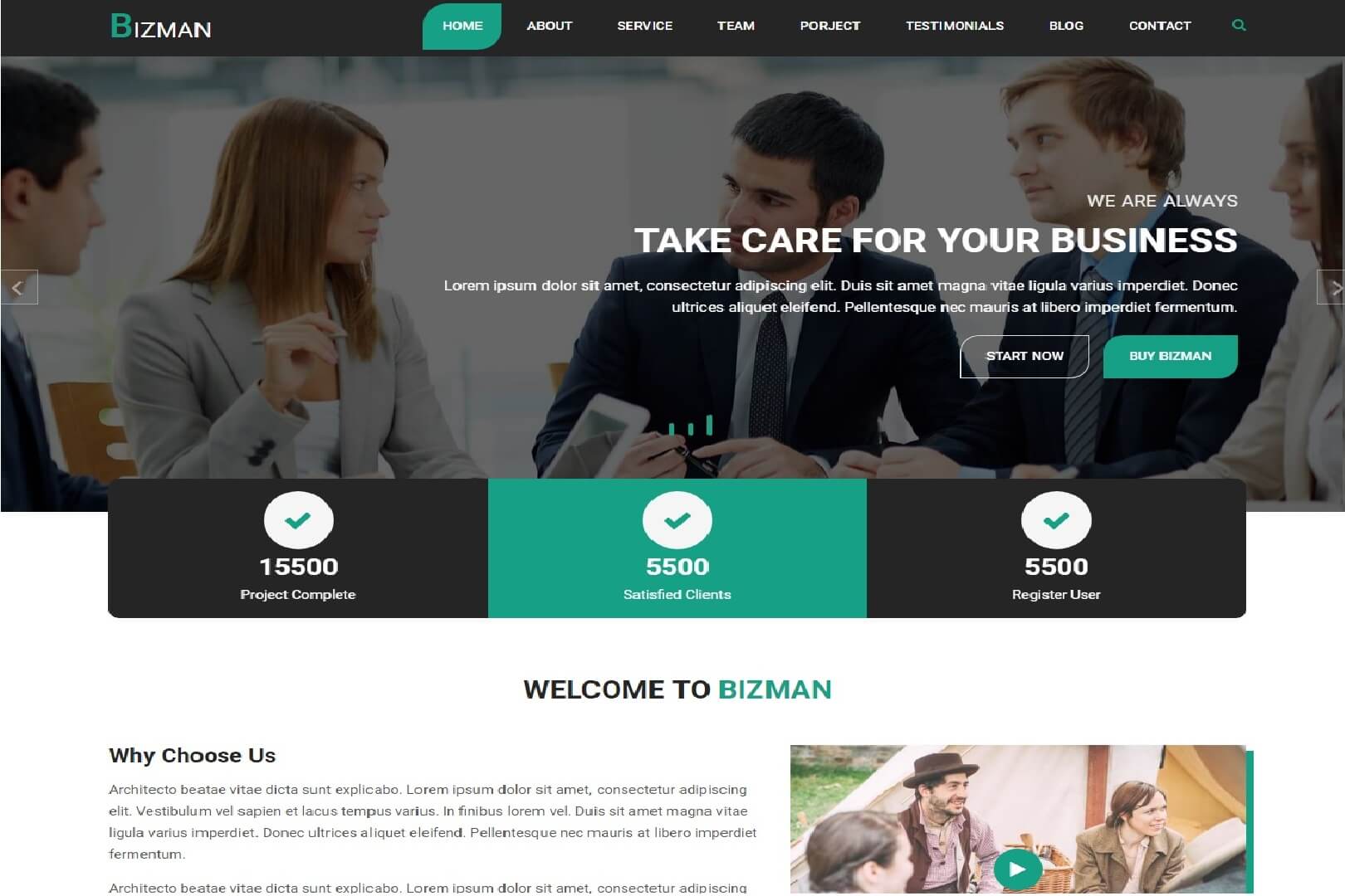 Bizam Bootstrap Responsive Website Template Free Download